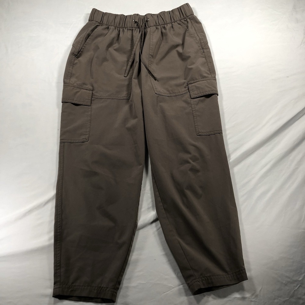 Old Navy Women's Pants Pull On Brown Wide Leg Cargo Tan Quick Dry Active Small